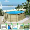 Altanka Piscine en bois - 5,86x3,86  x H.1,32m - avec filtration - BAS7147OSPI