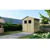 Abri de jardin en bois 3,46 m2 - 1,90x1,82 m - traité - Couleur: vert
