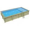 ALTANKA Piscine Aqua 8.5 X 4.35   H.1.45 M Avec Plage, Bleu Pâle, Fixa...