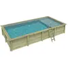 ALTANKA Piscine Aqua 8.5 X 4.35   H.1.45 M Avec Plage, Gris Clair, Fix...