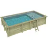 ALTANKA Piscine Aqua 7 X 3.75   H.1.45 M Avec Plage, Gris Clair, Fixat...
