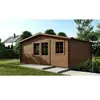 Abri de jardin 25 m² - traité marron - porte double - Ép. 28 mm DOM596...