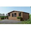 Abri de jardin en bois 20m2 5x4m Traité Ep. 28mm Couleur: marron - ALT...