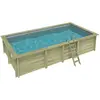 ALTANKA Piscine En Bois Aqua 7 X 3.75 - H.1.45 M, Gris Clair,