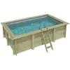 ALTANKA Piscine Aqua 4.65 X 2.85 - H.1.24 M, Gris Clair, Cadre En Méta...