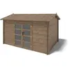 Abri de jardin en bois - 12m2 - 4x3m - traité - ep. 28mm - couleur: ma...