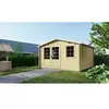 Abri de jardin en bois - 15,21m2 - 3,90x3,90m - Ep. 40mm - Couleur: naturel - DOM658