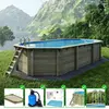 Piscine en bois Nemo 7,3x3,97 - H.1,45 m cadre en métal, sans dalle bé...