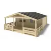 ALTANKA Abri de jardin en bois - 6x5 m + terrasse avec balustrade et a...