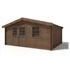 Abri de jardin en bois - 20m2 - 5x4m - Traité - Ep. 45mm - Couleur: marron - DOM376