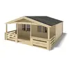 ALTANKA Abri de jardin en bois - 6x5 m + terrasse avec balustrade et a...