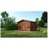 Abri de jardin en bois 12m2 4x3m Traité Ep. 28mm Couleur: marron | DOM...