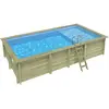 ALTANKA Piscine Aqua 7 X 3.75   H.1.45 M Avec Plage, Bleu Pâle, Fixati...