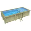 ALTANKA Piscine Aqua 6.1 X 2.85   H.1.31 M Avec Plage, Bleu Pâle, Fixa...