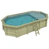 ALTANKA Piscine Nemo 7.3 X 3.97   H.1.45 M Avec Plage, Gris Clair, Fix...