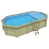 ALTANKA Piscine Nemo 7.3 X 3.97   H.1.45 M Avec Plage, Bleu Pâle, Cadr...