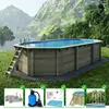 Piscine en bois - 6,53x4,41  x H.1,31m - avec filtration - BAS734OSPI