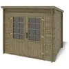 Abri de jardin en bois - 5m2 - 2,50x2m - Traité - Ep. 28mm - Couleur: ...