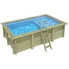 ALTANKA Piscine Aqua 4.65 X 2.85   H.1.24 M Avec Plage, Bleu Pâle, Cad...