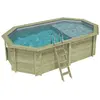 ALTANKA Piscine Nemo 5.79 X 3.49   H.1.45 M Avec Plage, Gris Clair, Ca...