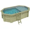 ALTANKA Piscine Nemo 5.79 X 3.49   H.1.45 M Avec Plage, Gris Clair, Fi...
