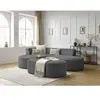 Canapé d'angle fixe ROUSSEAU velours côtelé avec pouf Bobochic