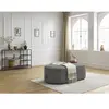 Pouf pour canapé modulable ROUSSEAU tissu chiné gris foncé   BOBOCHIC