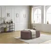 Pouf pour canapé modulable ROUSSEAU tissu chiné Rose   BOBOCHIC TU