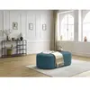 Pouf pour canapé modulable ROUSSEAU velours côtelé bleu foncé   BOBOCHIC