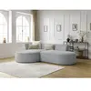 Canapé d'angle fixe ROUSSEAU velours côtelé Gris clair  Angle gauche BOBOCHIC TU