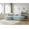 Canapé d'angle fixe ROUSSEAU velours côtelé Bleu clair  Angle gauche BOBOCHIC TU