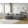 Canapé d'angle fixe ROUSSEAU tissu chiné Gris foncé  Angle gauche BOBOCHIC TU