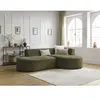 Canapé d'angle fixe ROUSSEAU tissu texturé Vert  Angle droit BOBOCHIC TU