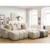 Canapé d'angle fixe MONT-BLANC tissu avec pouf Bobochic