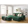 Canapé d'angle fixe MONT-BLANC velours avec pouf Vert  Angle droit BOBOCHIC TU