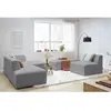 Canapé d'angle fixe modulable MEGEVE tissu bouclette avec 1 chauffeuse et 1 pouf Bobochic