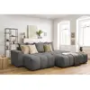 Canapé d'angle fixe MONT-BLANC tissu avec pouf Gris foncé  Angle gauche BOBOCHIC TU