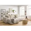 Canapé d'angle fixe MONT-BLANC tissu Beige  Angle gauche BOBOCHIC TU