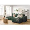 Canapé d'angle fixe MONT-BLANC tissu vert  angle droit BOBOCHIC 3 places