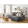 Canapé d'angle fixe MONT-BLANC velours Gris foncé  Angle droit BOBOCHIC TU