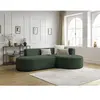 Canapé d'angle fixe ROUSSEAU tissu chiné Vert  Angle droit BOBOCHIC TU