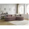 Canapé d'angle fixe ROUSSEAU tissu chiné Rose  Angle droit BOBOCHIC TU