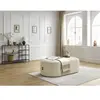 Pouf pour canapé modulable ROUSSEAU velours côtelé Beige   BOBOCHIC TU