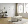 Pouf pour canapé modulable ROUSSEAU tissu chiné Beige   BOBOCHIC TU