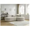 Canapé d'angle fixe ROUSSEAU tissu chiné Beige  Angle droit BOBOCHIC TU