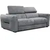 COURTOIS LAVILLE Canapé droit XXL 3 places tissu gris moyen - CALVERA