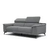 Courtois Laville Canapé droit 3 places XXL tissu gris - Fiero - Industriel - Loft - Avec accoudoirs - Ferme