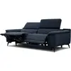 COURTOIS LAVILLE Canapé droit fiero 3 places avec 2 relax électriques tissu bleu foncé