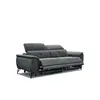 Canapé droit 3 places avec 2 relax électriques tissu gris foncé