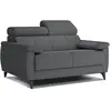Canapé droit Taunus 2 places tissu gris foncé